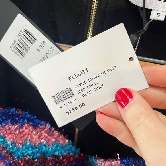 NEW Elliatt Lorelai Dress Striped Metallic BodyCon Dress Zip Up Women's Size Sma - Picture 7 of 10